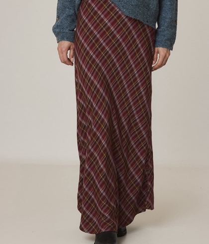 CAMISA Indi & Cold BK312 larga cuadros multicolor Burdeos - Imagen 1