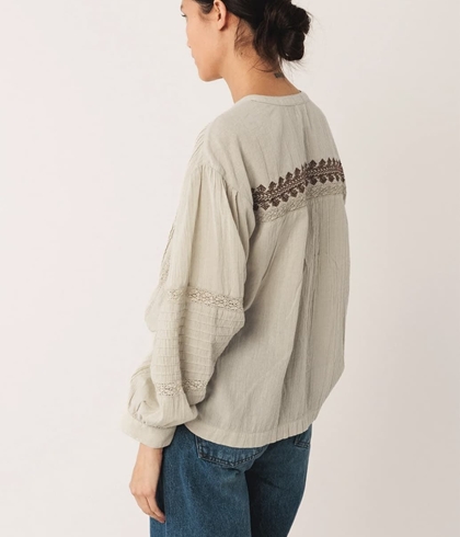 Camisa Indi & Cold bordado etnico KI220  piedra - Imagen 2