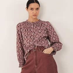 Camisa Indi & Cold estampado Ikat MC141malva - Imagen 1