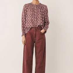 Camisa Indi & Cold estampado Ikat MC141malva - Imagen 2