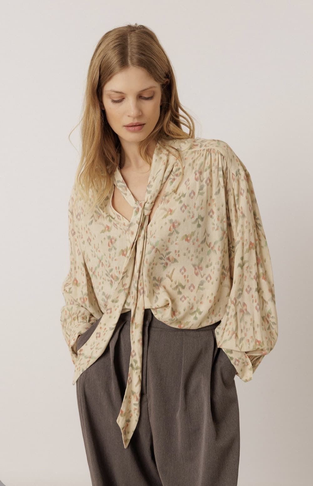 CAMISA IndI & Cold KI123 Oversize pañuelo, crudo - Imagen 3