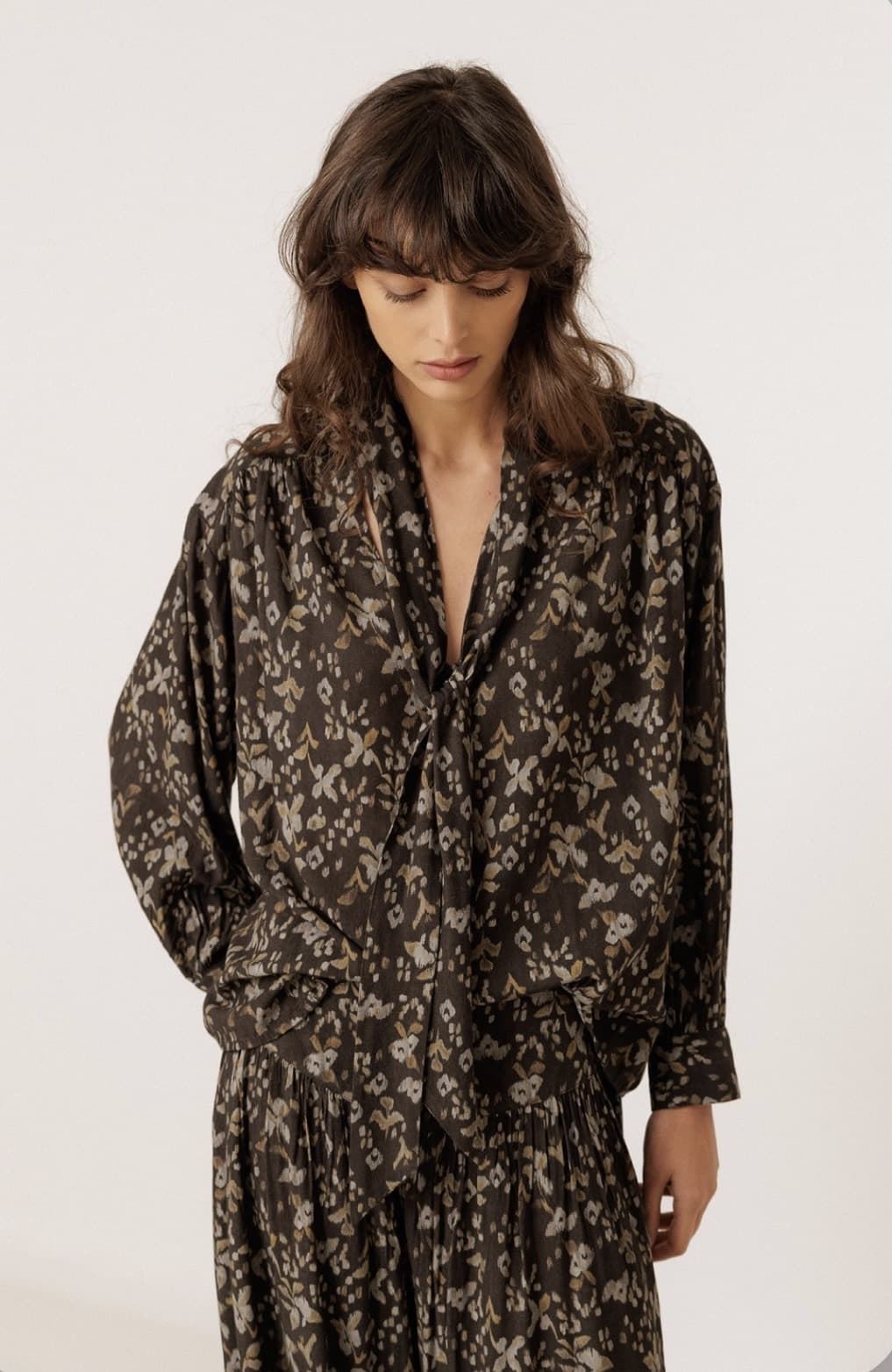 CAMISA IndI & Cold KI123 Oversize pañuelo, negro crudo negro - Imagen 1