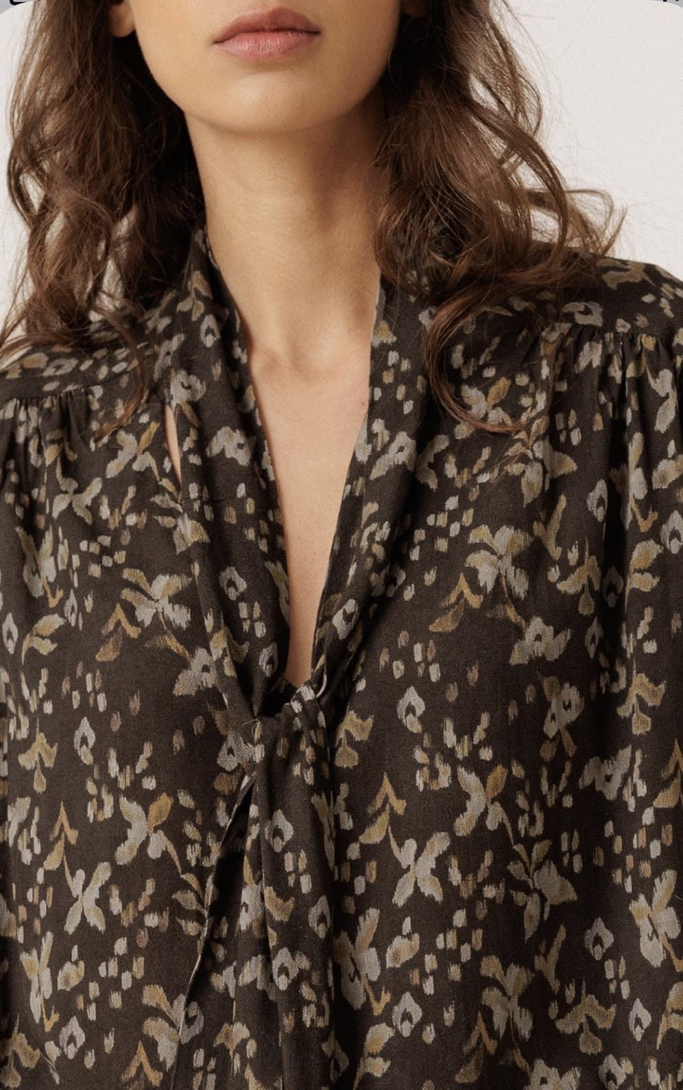 CAMISA IndI & Cold KI123 Oversize pañuelo, negro - Imagen 3