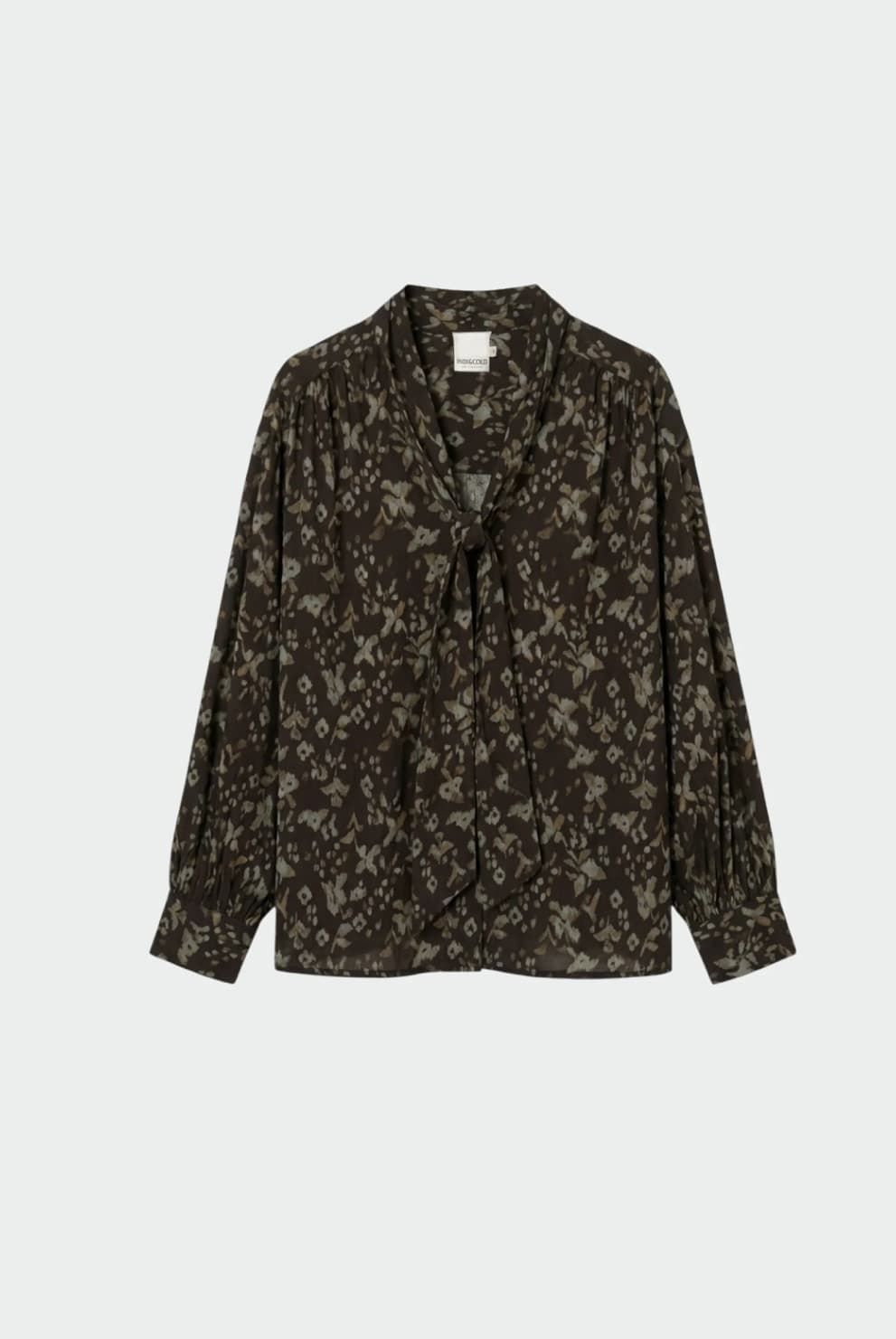 CAMISA IndI & Cold KI123 Oversize pañuelo, negro - Imagen 5