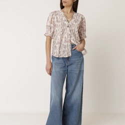 Camisa Indi & Cold  KI132 MICRO VOLANTES cruda magentas - Imagen 1