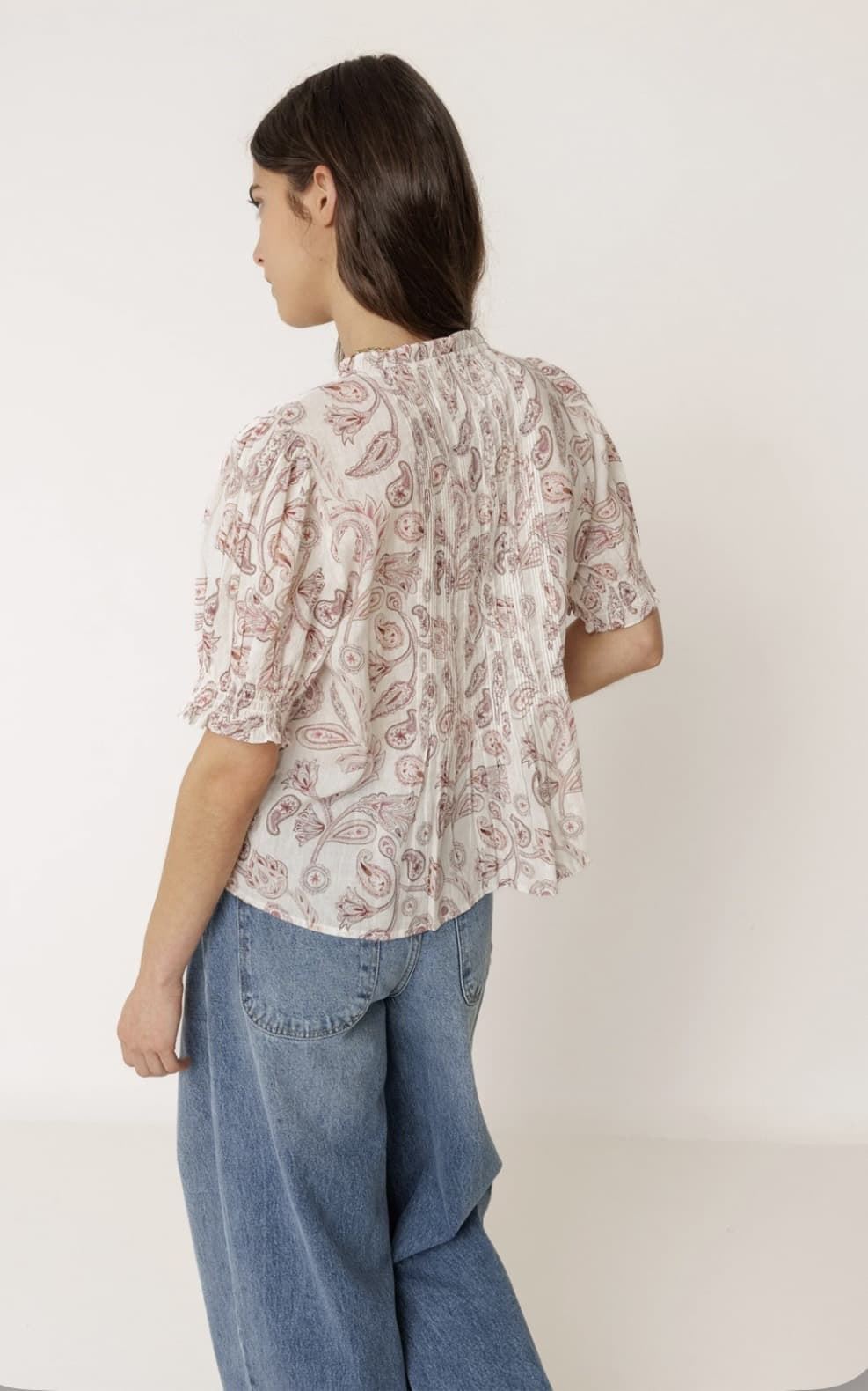 Camisa Indi & Cold  KI132 MICRO VOLANTES cruda magentas - Imagen 3
