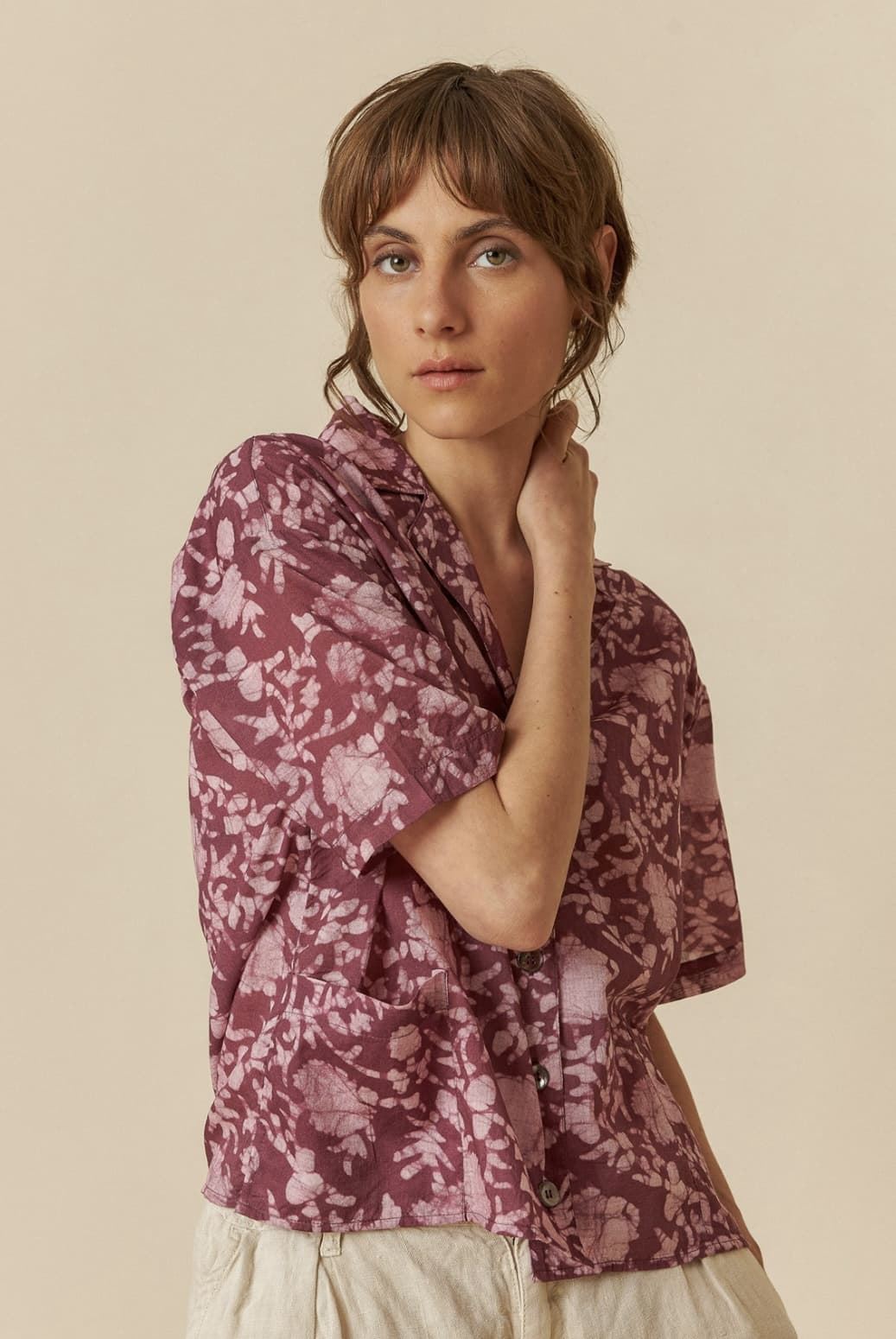 Camisa Indi & Cold MC180 malva - Imagen 2
