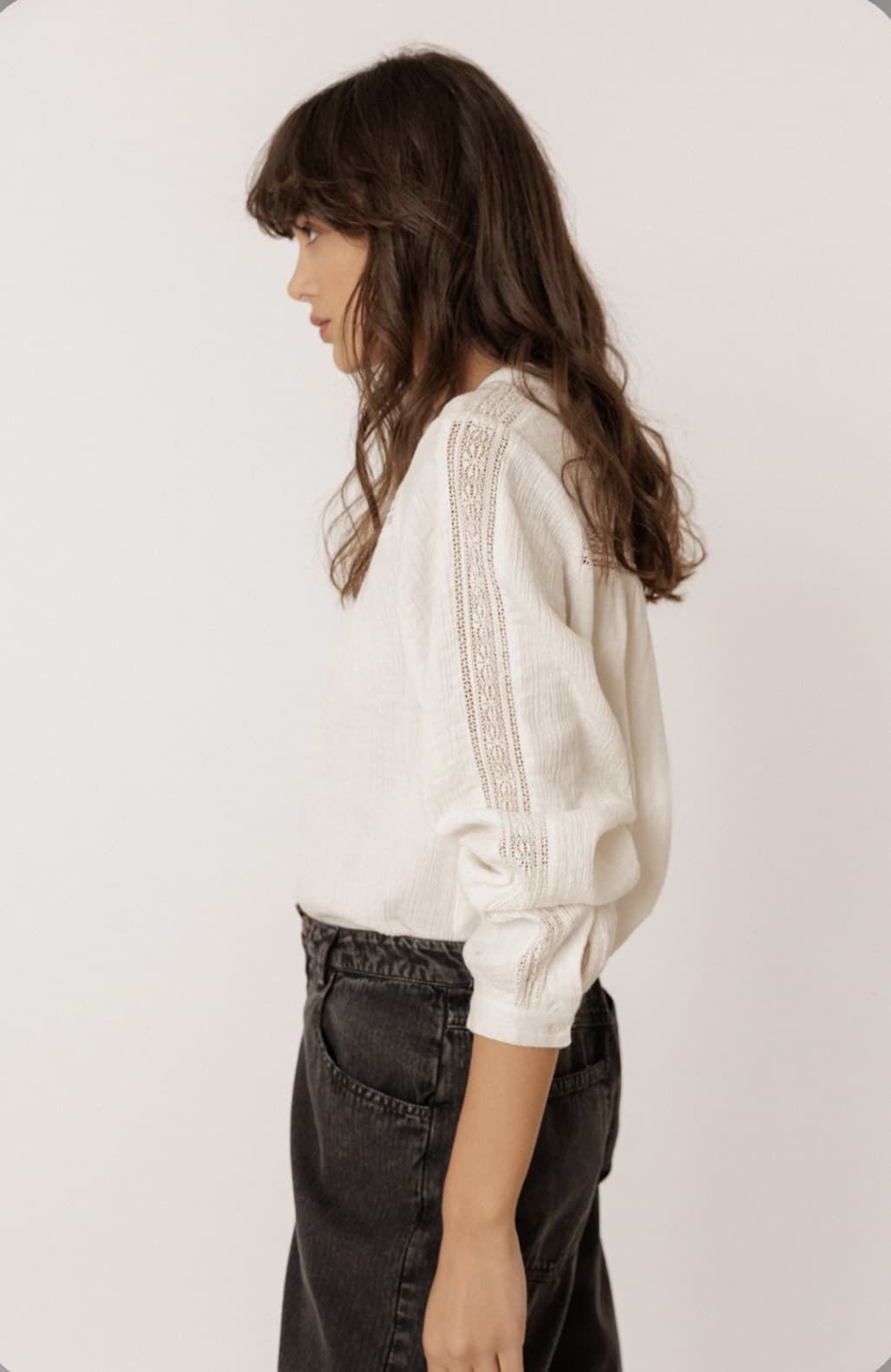 CAMISA Indi & Cold REF. BK450 Combinada puntillas Crudo - Imagen 3