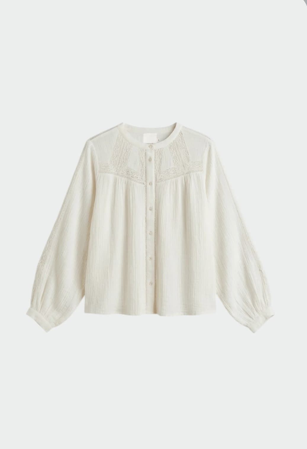 CAMISA Indi & Cold REF. BK450 Combinada puntillas Crudo - Imagen 5