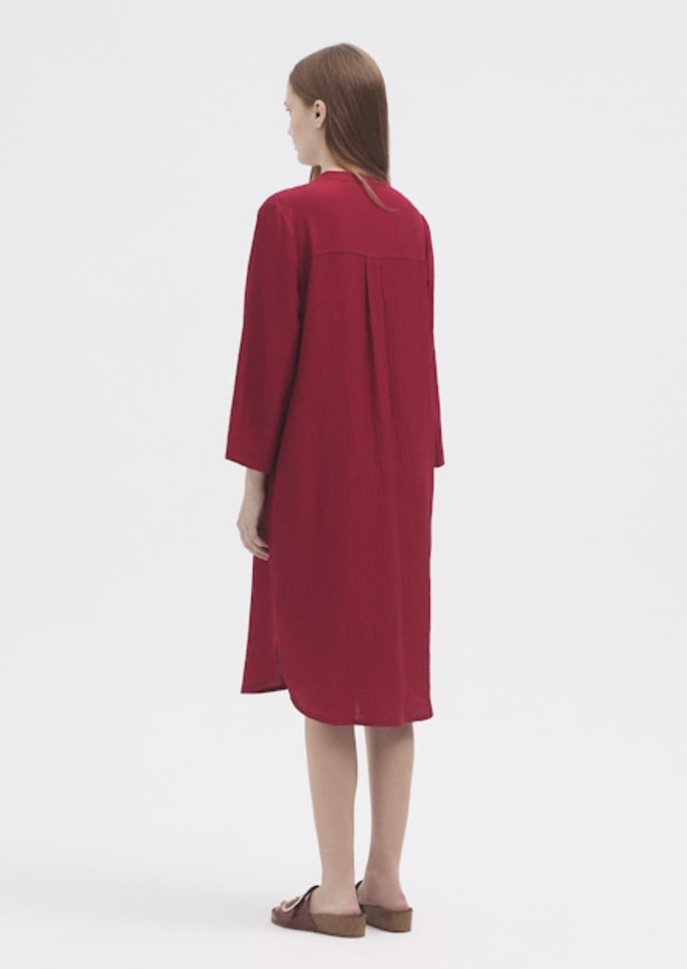 Camisa Nice Things 134 extra larga viscosa rojo cereza - Imagen 4