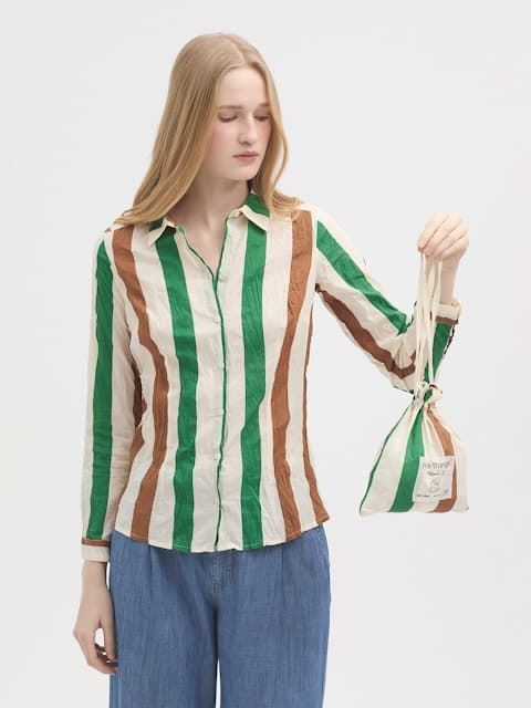 Camisa  Nice Things  #93 Multistripe RAYAS VERDES - Imagen 1