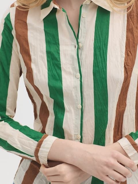 Camisa  Nice Things  #93 Multistripe RAYAS VERDES - Imagen 3