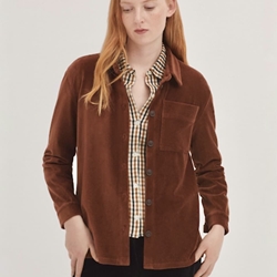 Camisa Nice Things larga micropana elastica marrón - Imagen 1