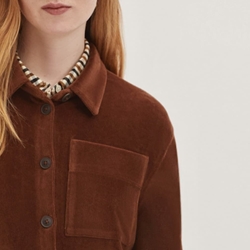 Camisa Nice Things larga micropana elastica marrón - Imagen 2