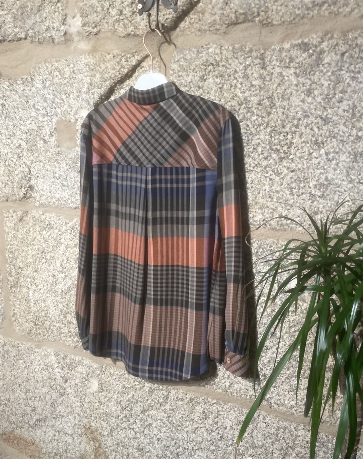 Camisa oky cuadros canesú - Imagen 1