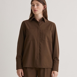 Camisa Yerse 43817 manga larga chocolate - Imagen 1