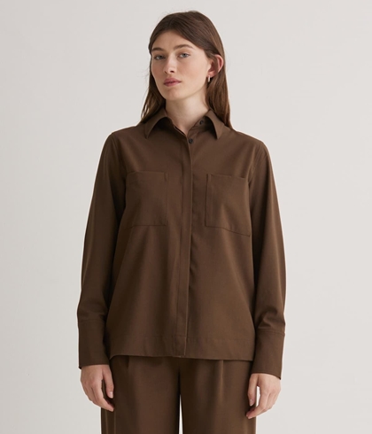 Camisa Yerse 43817 manga larga chocolate - Imagen 1