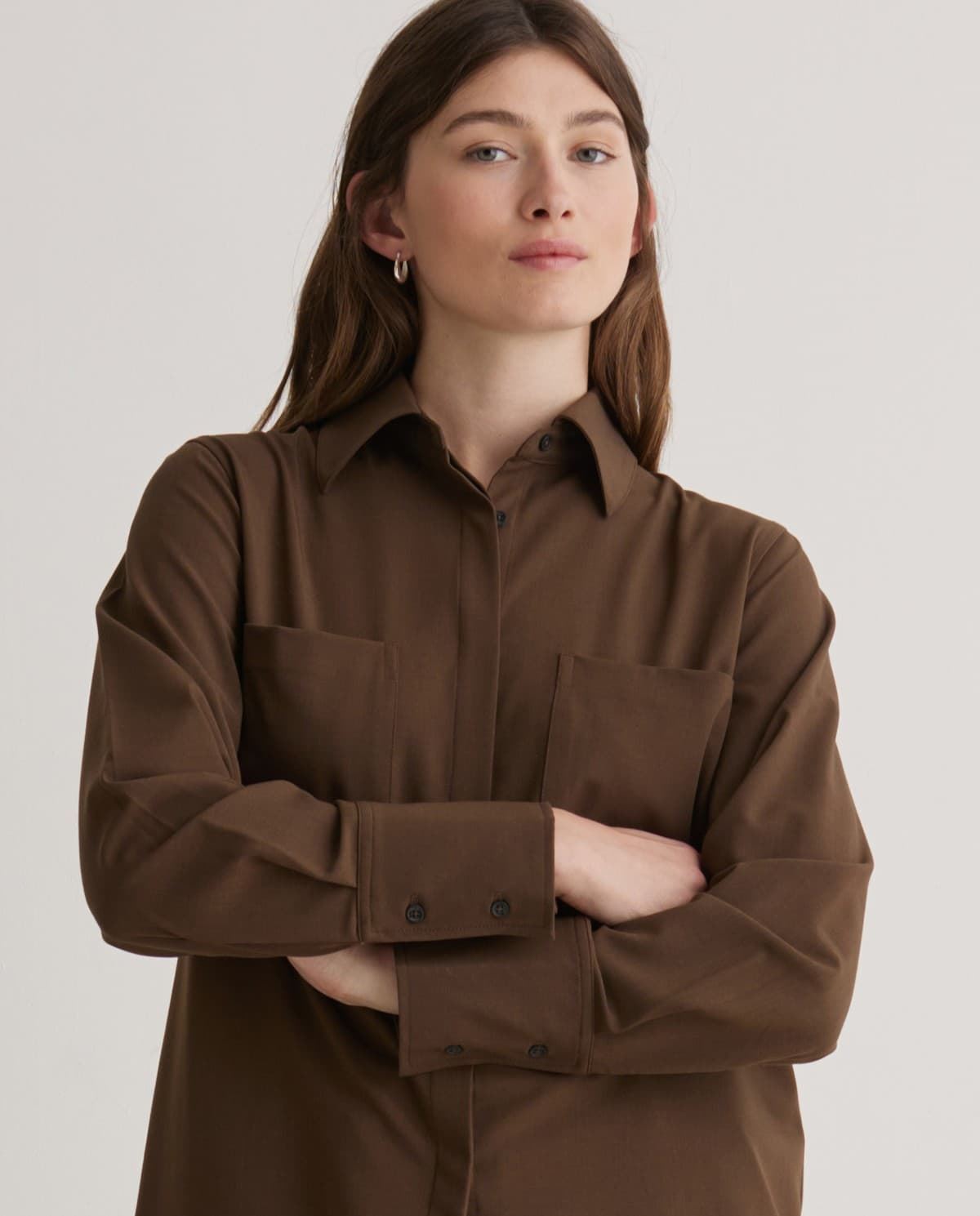 Camisa Yerse 43817 manga larga chocolate - Imagen 3