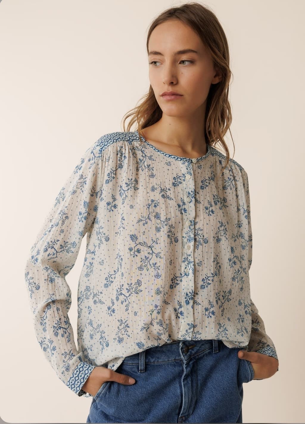 CamisaIndi & Cold 170 PATCH  VERA crudo azul - Imagen 1