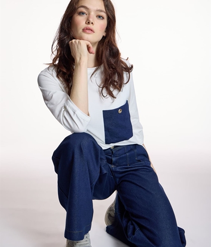 CAMISETA  Alba Conde 5802 CON BOLSILLO BLANCA - Imagen 2