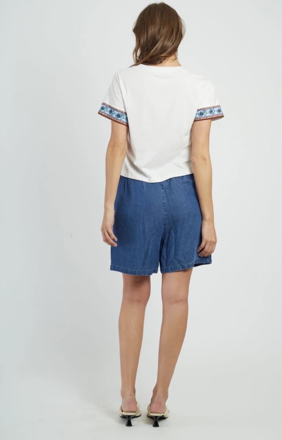 Camiseta Derhy CASSIE TEE SHIRT flores blanca - Imagen 2