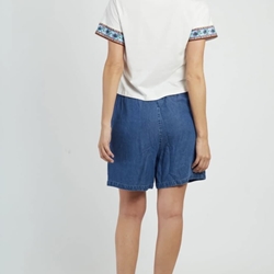 Camiseta Derhy CASSIE TEE SHIRT flores blanca - Imagen 2