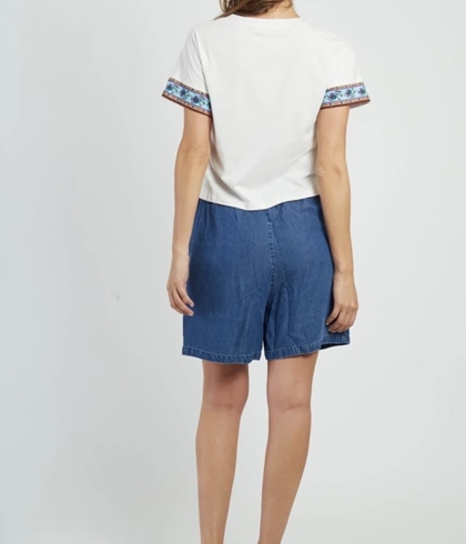 Camiseta Derhy CASSIE TEE SHIRT flores blanca - Imagen 2