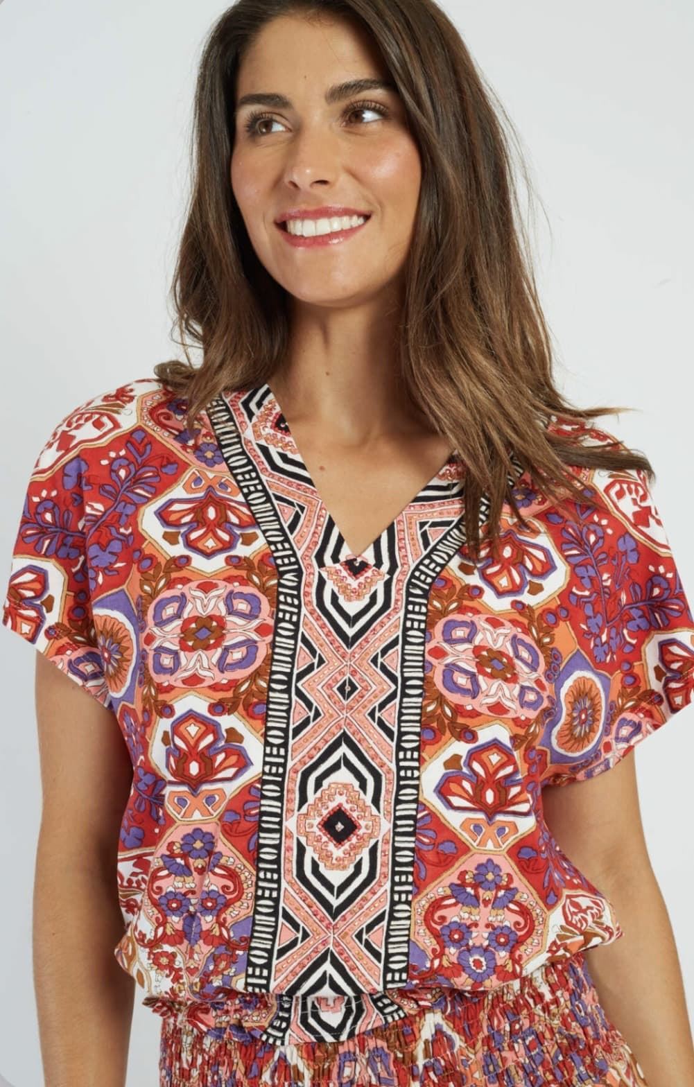 Camiseta Derhy CHEYENNE estampada rojo - Imagen 2