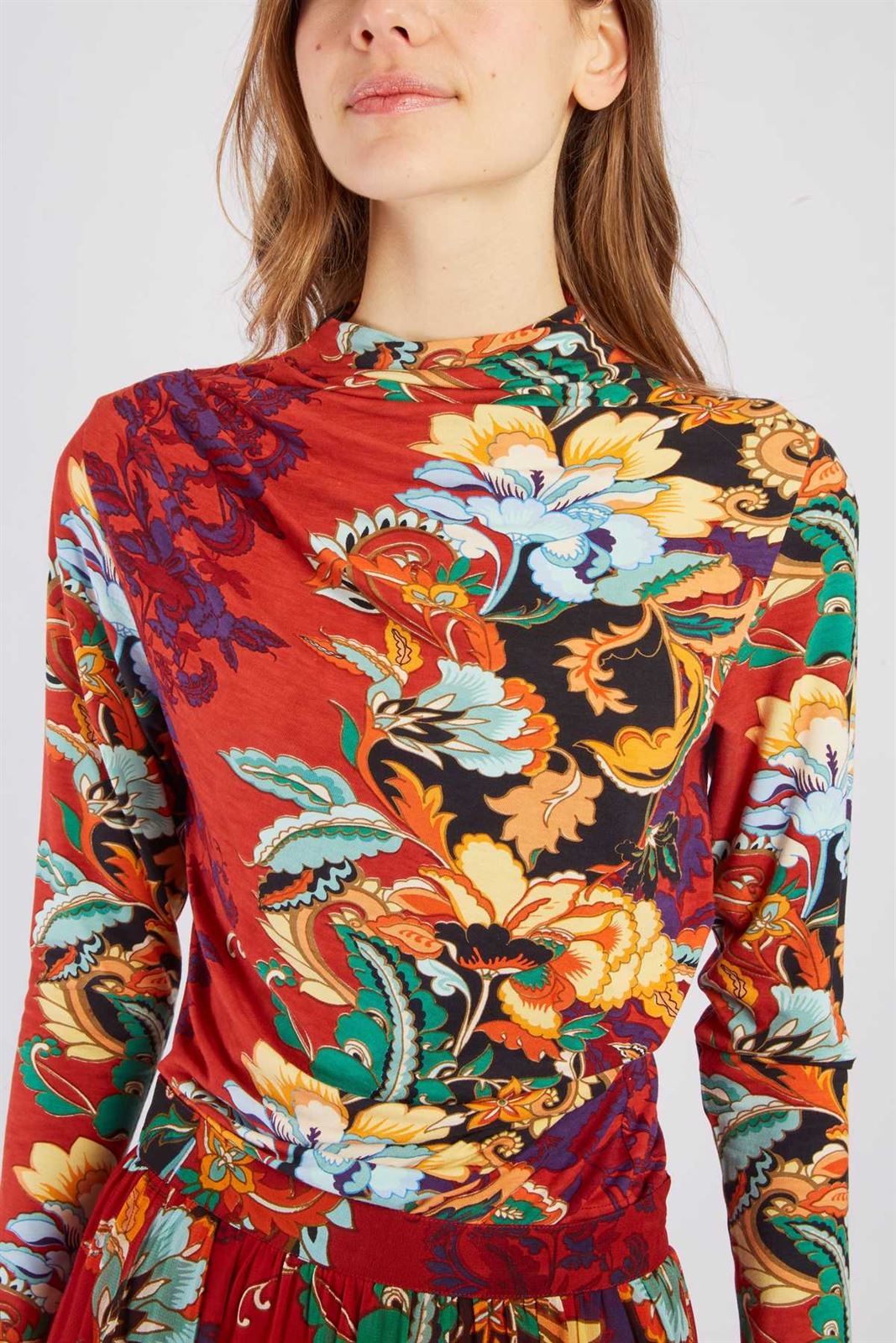Camiseta Derhy HAMILTON Estampado tonos teja - Imagen 1