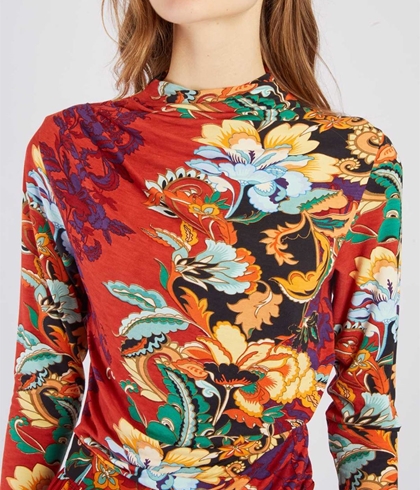 Camiseta Derhy HAMILTON Estampado tonos teja - Imagen 1