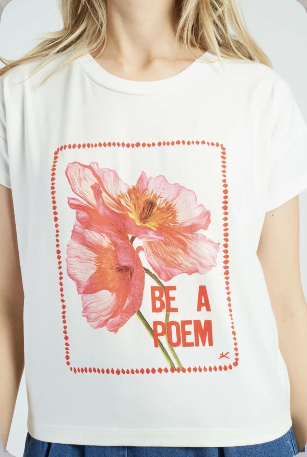 Camiseta Derhy  Réf : P630021 CHARLIE flor Blanca - Imagen 3