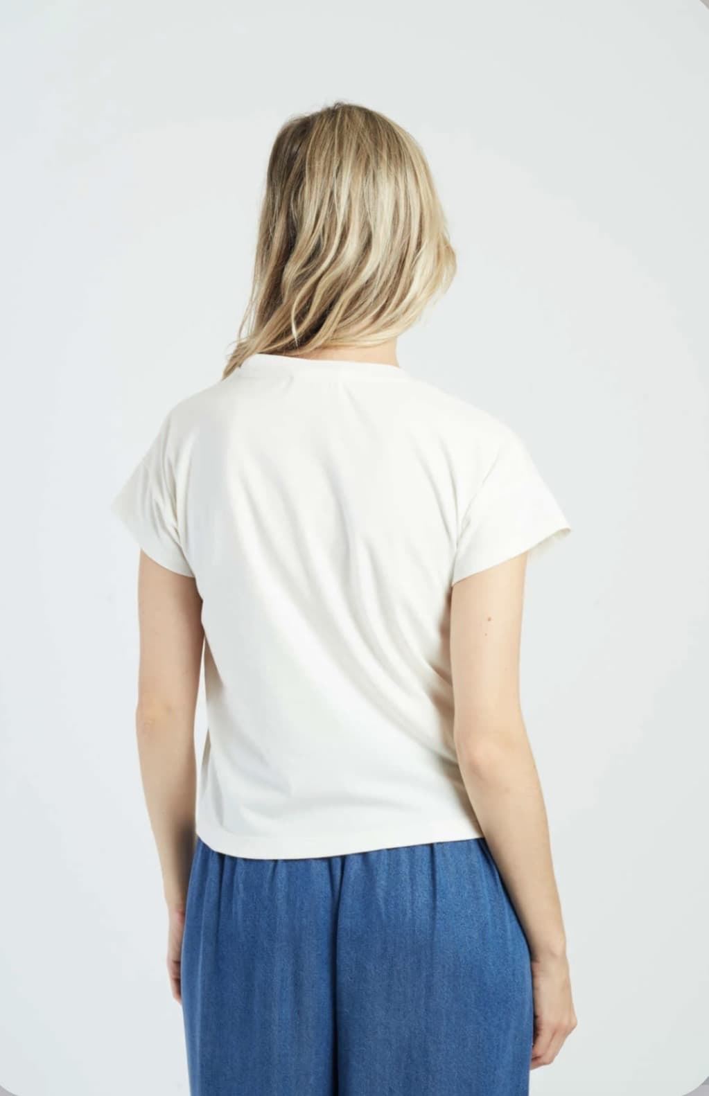 Camiseta Derhy  Réf : P630021 CHARLIE flor Blanca - Imagen 4
