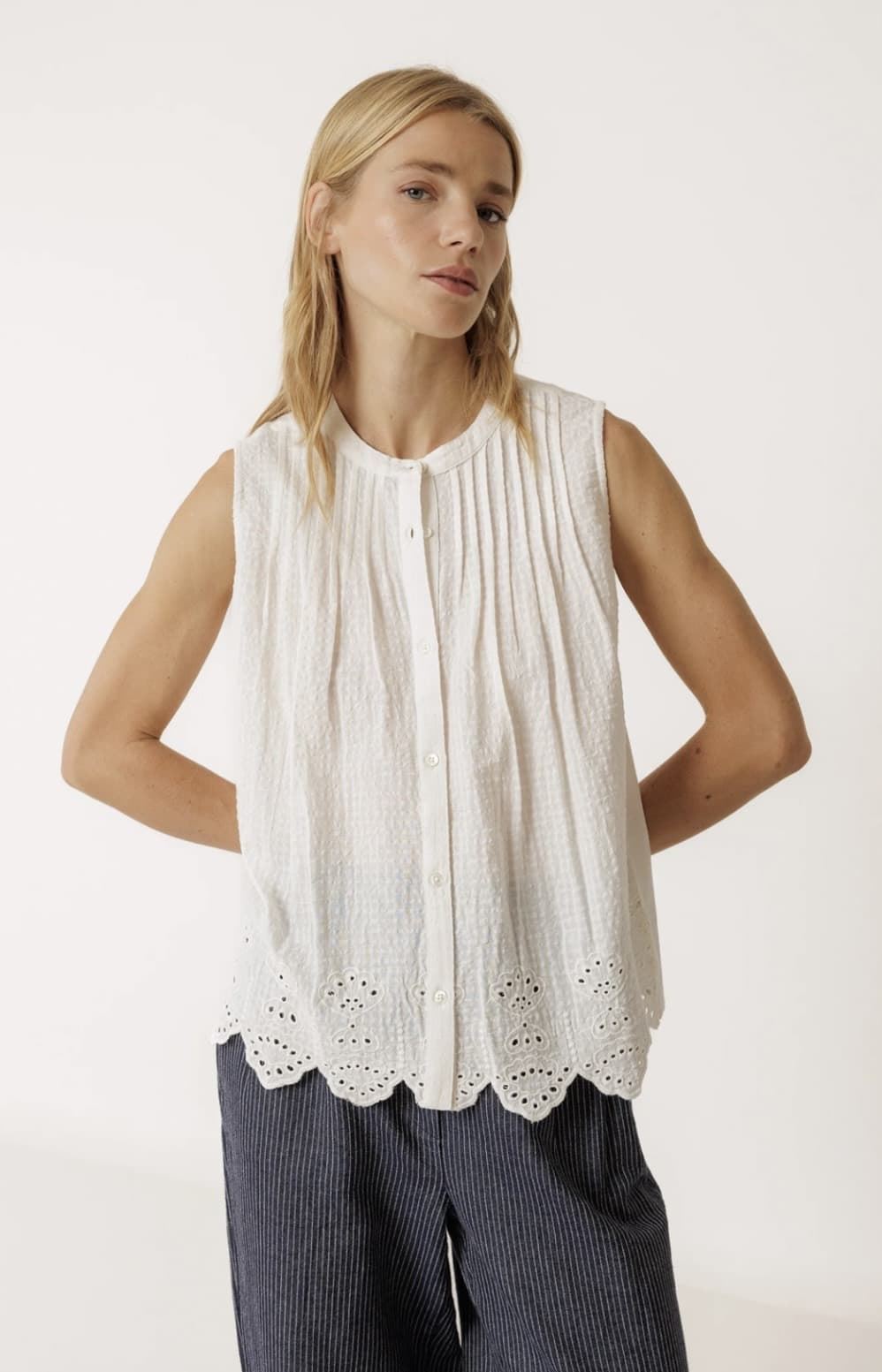 CAMISETA  Indi & Cold REF. SK431 COMBINADA BORDADA cruda - Imagen 1