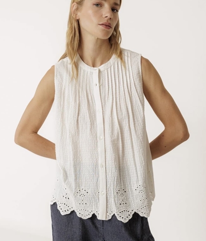 CAMISETA  Indi & Cold REF. SK431 COMBINADA BORDADA cruda - Imagen 1