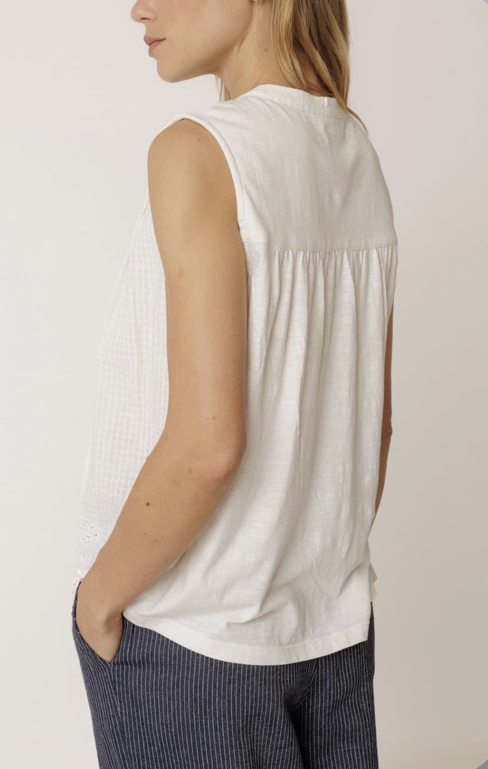 CAMISETA  Indi & Cold REF. SK431 COMBINADA BORDADA cruda - Imagen 2