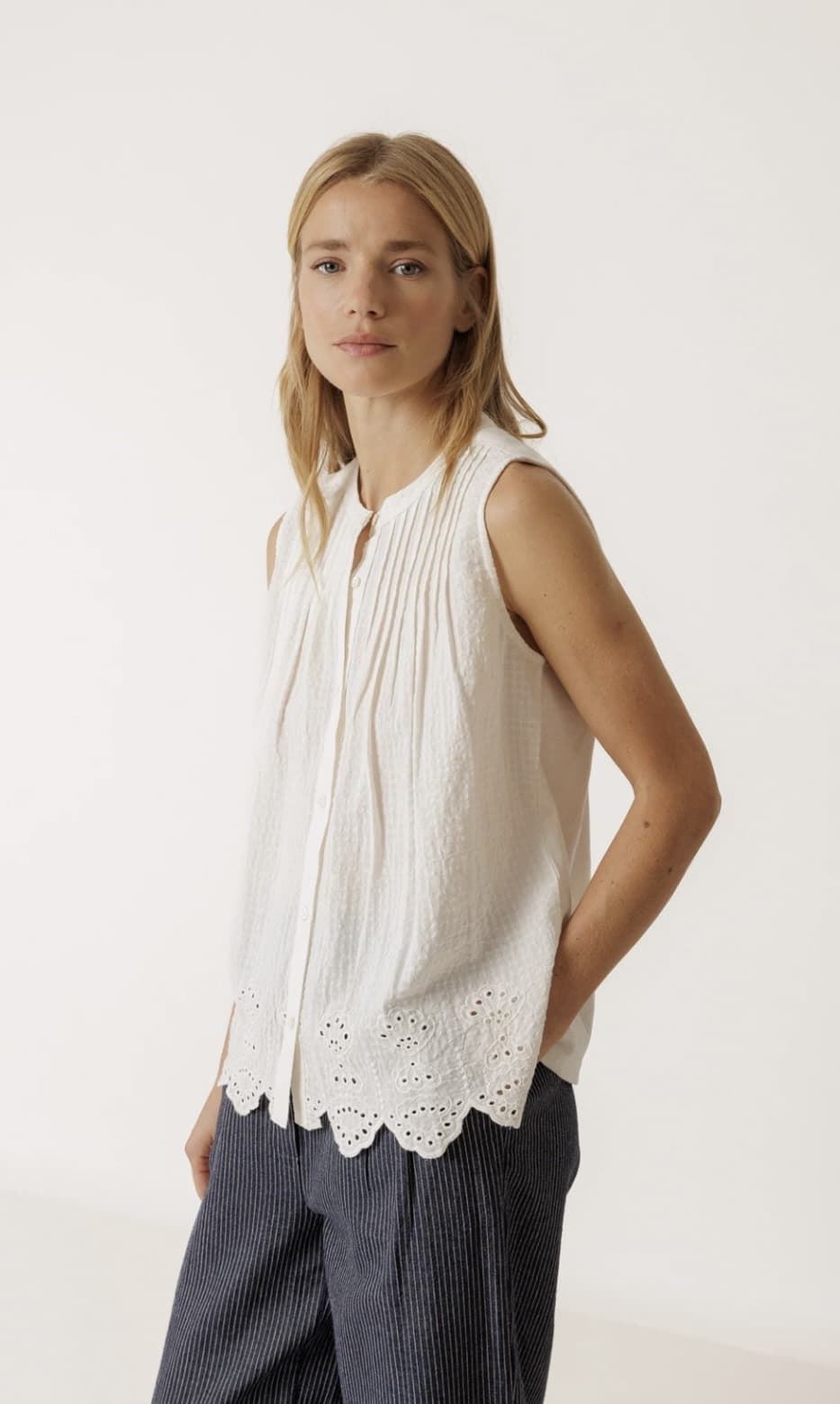 CAMISETA  Indi & Cold REF. SK431 COMBINADA BORDADA cruda - Imagen 4