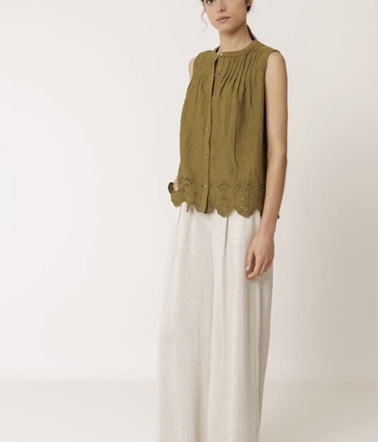 CAMISETA  Indi & Cold REF. SK431 COMBINADA BORDADA khaki - Imagen 2