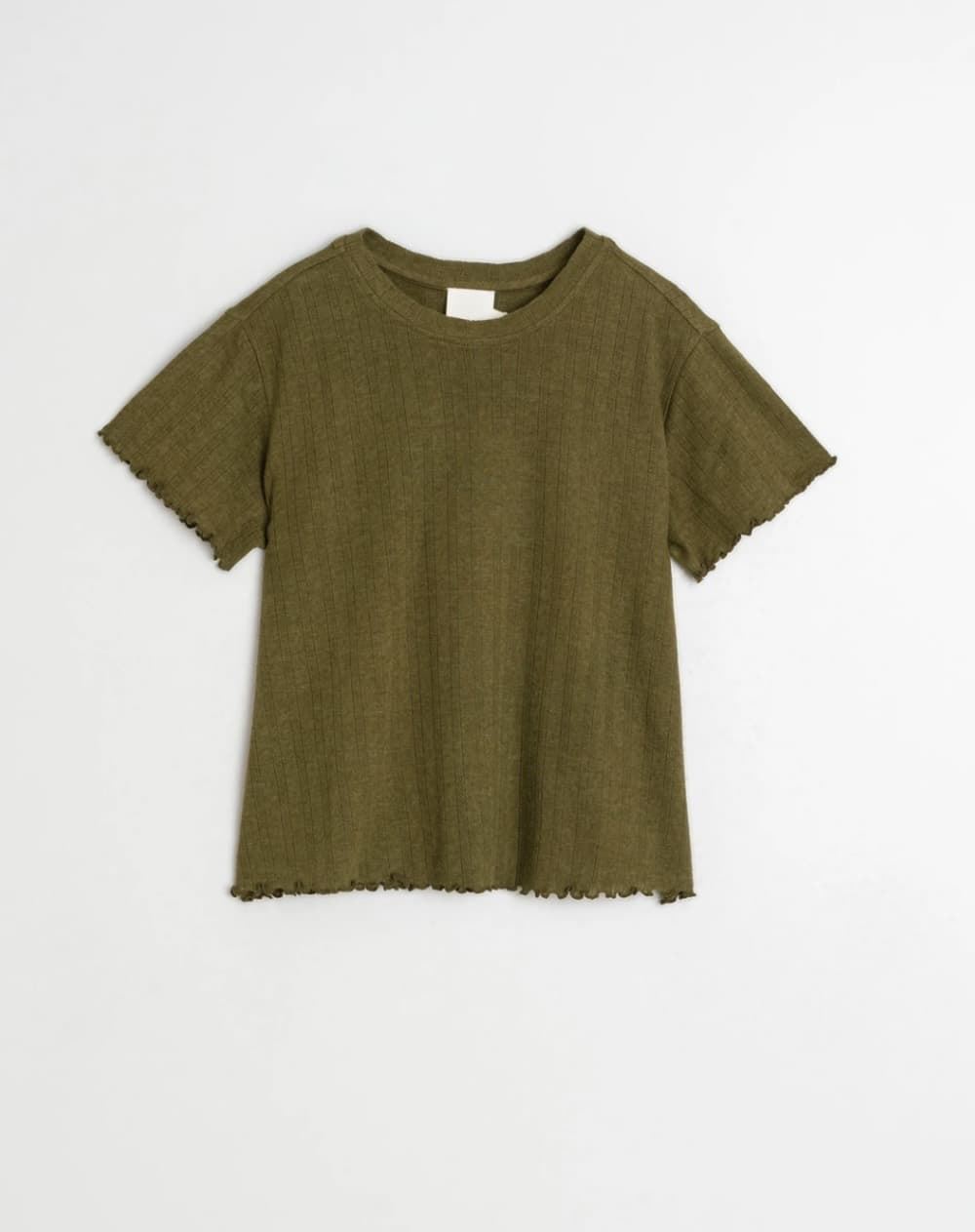 Camiseta Indi & Cold SK400 CROPPED RIB verde khaki - Imagen 3