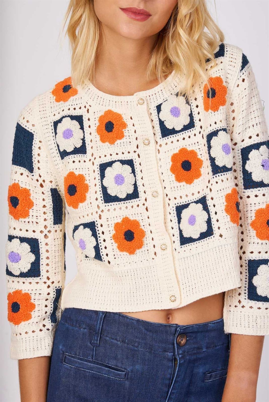 Caqueta Derhy crochet gilet - Imagen 3
