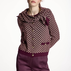 CARDIGAN Alba Conde 5834 CUADROS BURDEOS - Imagen 1