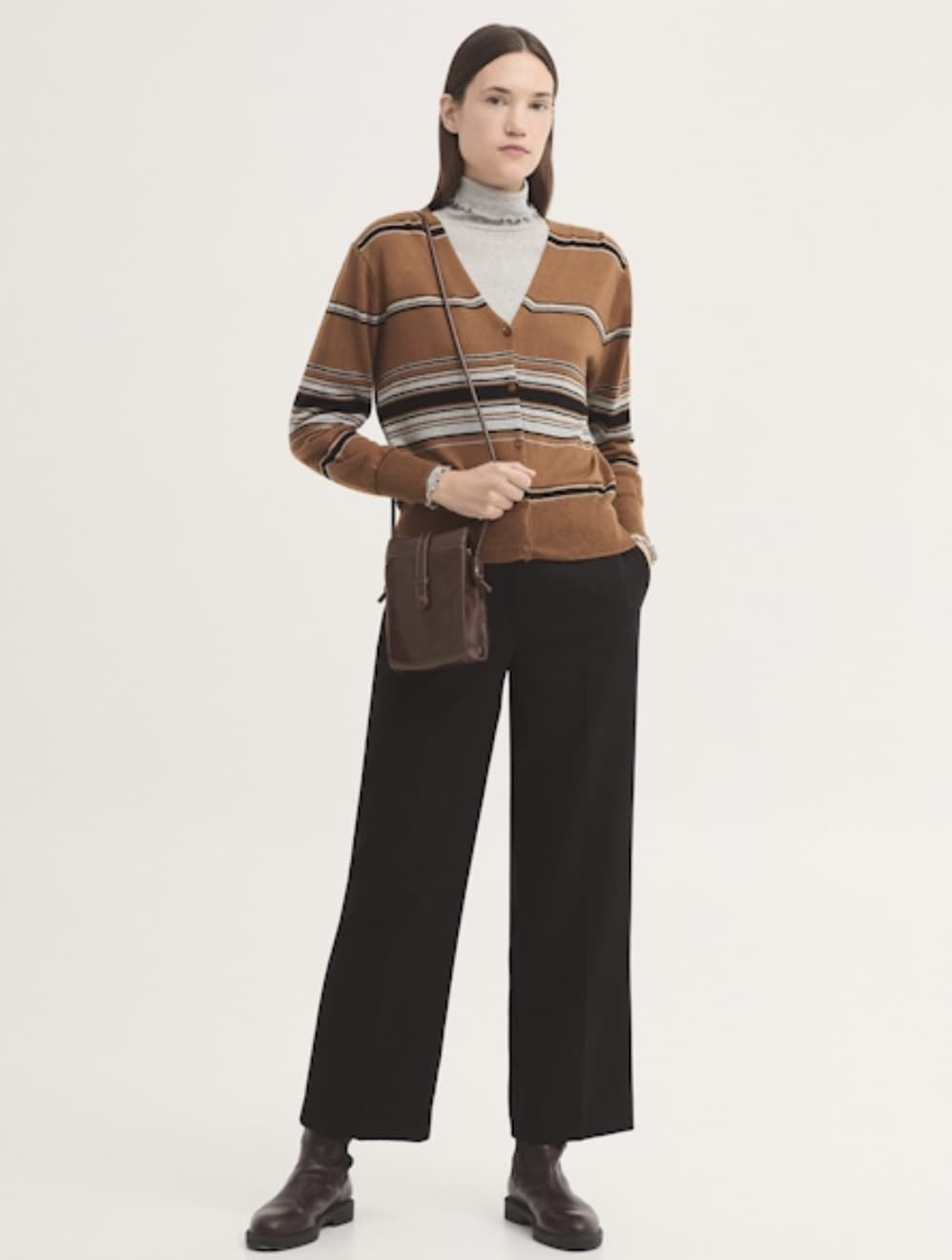 Cárdigan Chaqueta galga fina raya tricolor - Imagen 1