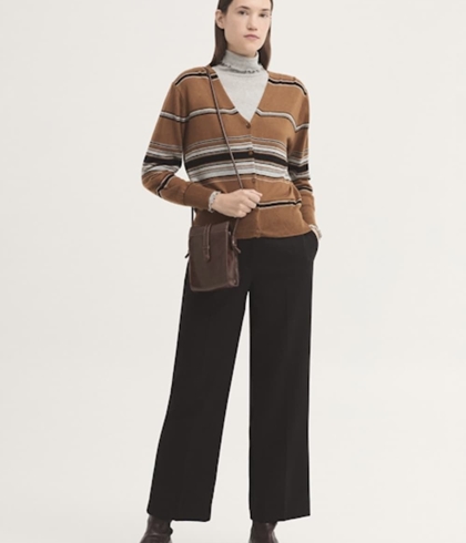 Cárdigan Chaqueta galga fina raya tricolor - Imagen 1