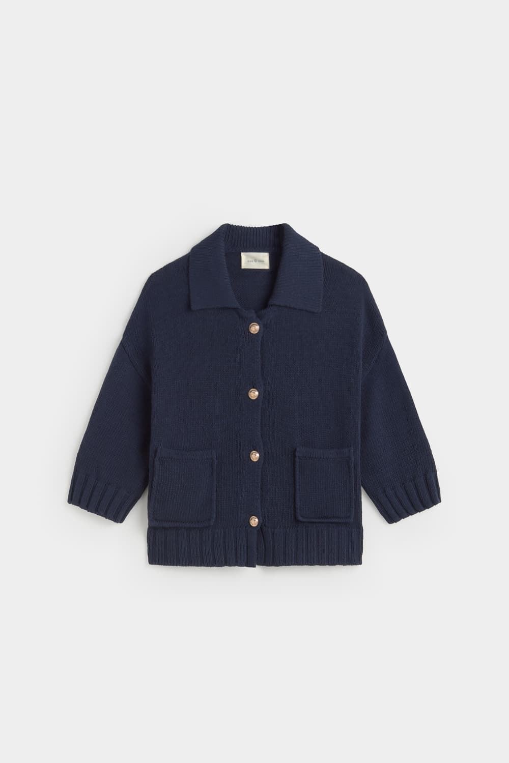 Cardigan ese O ese Algodón GRACE azul marino - Imagen 6