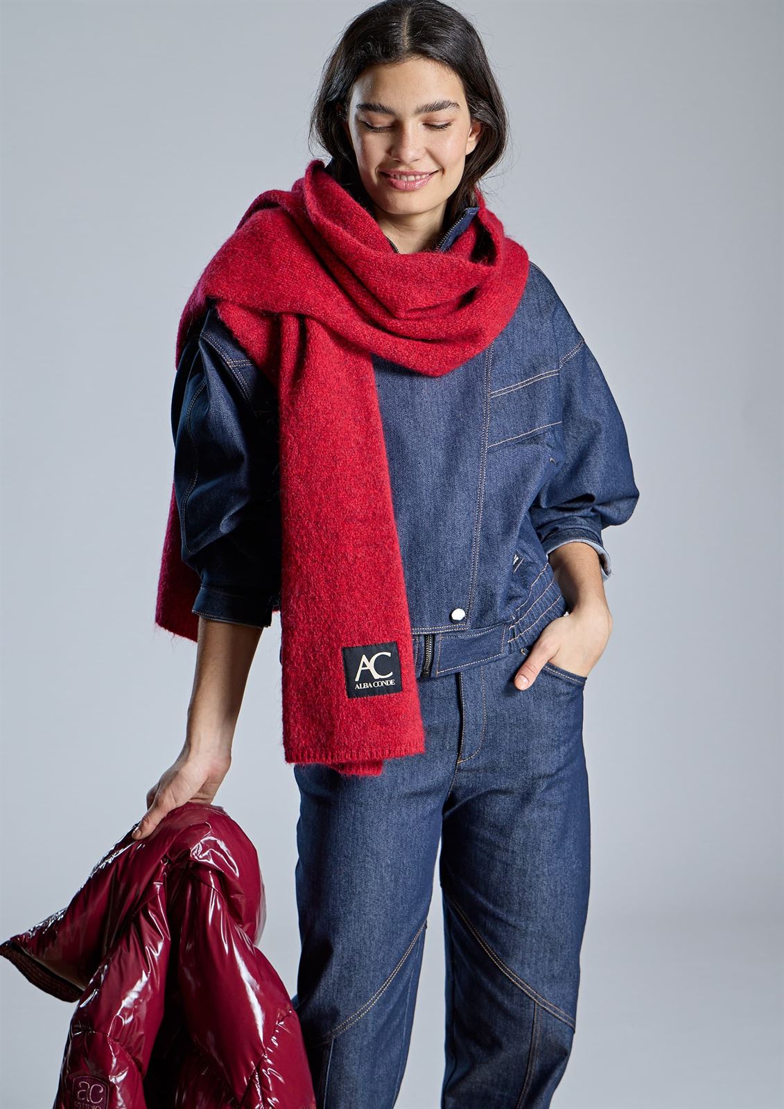 CAZADORA Alba Conde con cremallera denim azul - Imagen 1