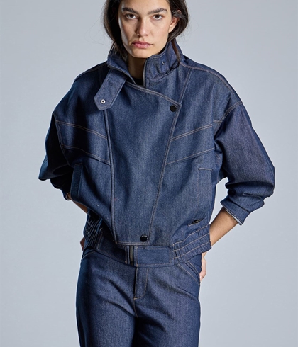 CAZADORA Alba Conde con cremallera denim azul - Imagen 2