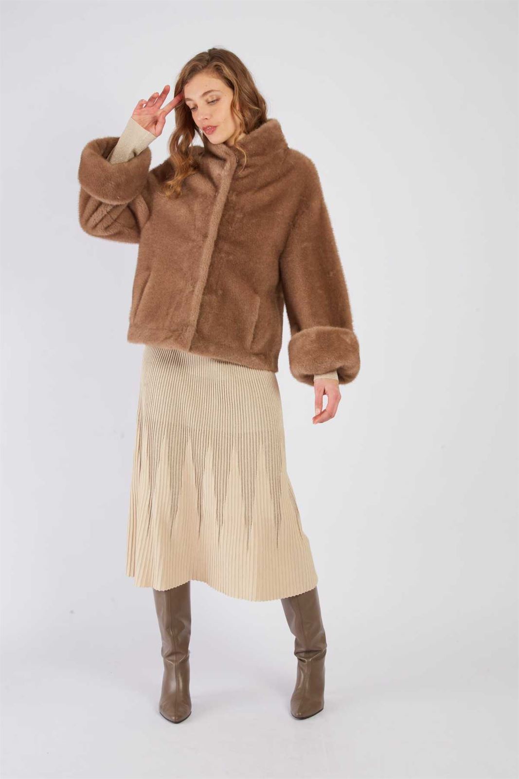 Cazadora  Derhy RAPHIA VESTE marrón - Imagen 5