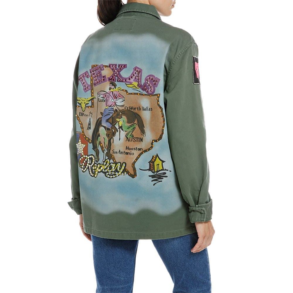 Cazadora sobre camisa Replay verde - Imagen 4