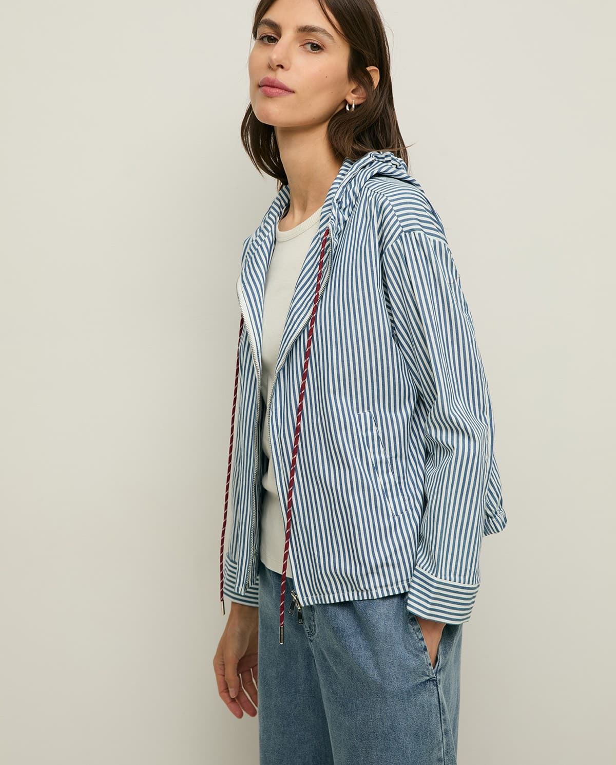 Cazadora YERSE 44813 RAYAS algodón capucha - Imagen 6