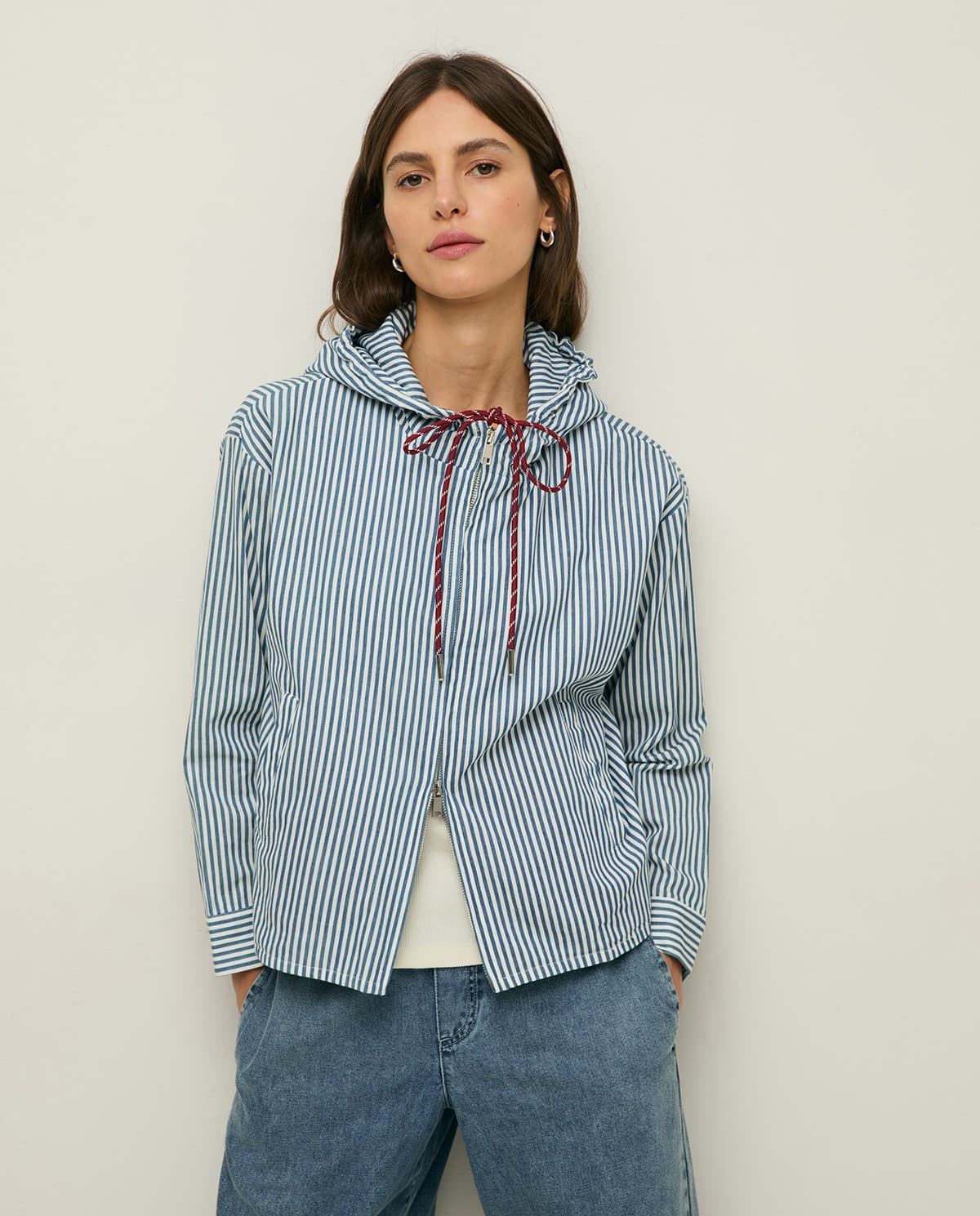 Cazadora YERSE 44813 RAYAS algodón capucha - Imagen 7