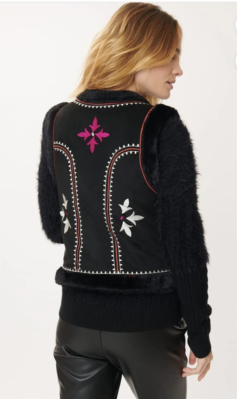 Chaleco Derhy Chantal boho negro - Imagen 2